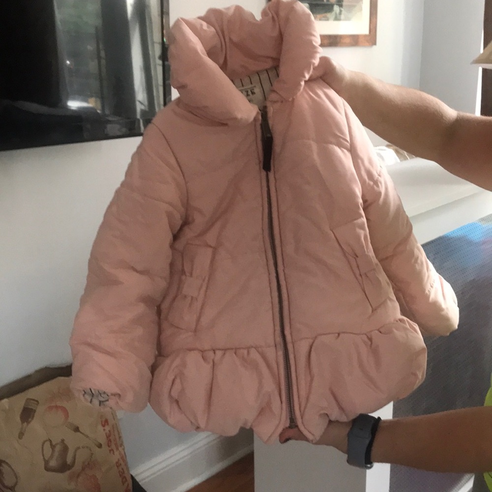 Cute pink puffy jacket from Japanese children’s designer